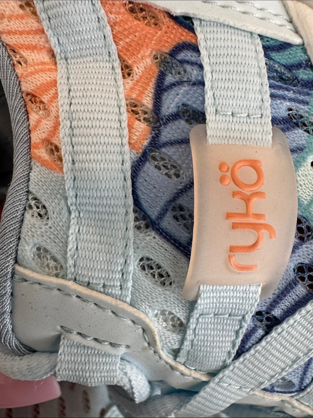 Brand NEW: Ryka Women's Light Blue and Peach Athletic Sneakers - Picture 3 of 5